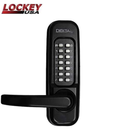 1150DC Double Combination Mechanical Keyless Heavy Duty Lever - JET BLACK - LEFT